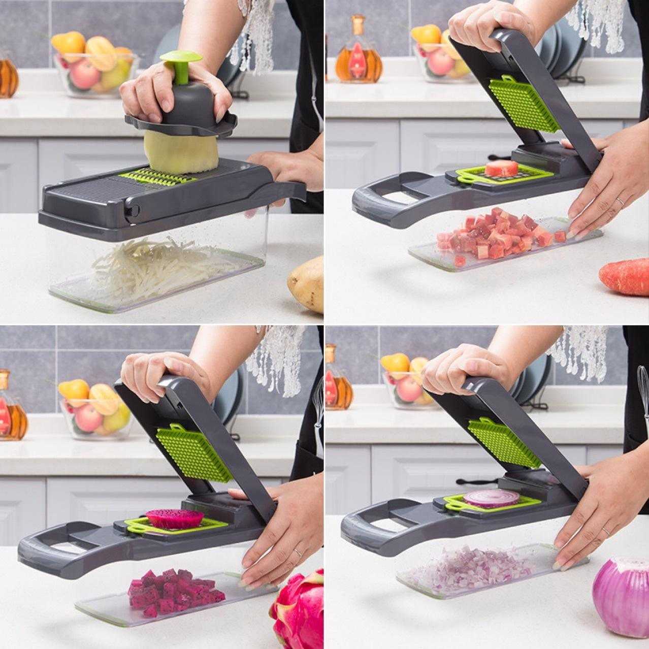 Vegetable Chopper KitchenExpress Global Mart  Transform Your Kitchen Experience with Our Vegetable Chopper Slicer!
🥕 Multitasking Marvel: Revolutionize meal prep with our 10-piece Vegetable Chopper Slicer set! Vegetable Chopper KitchenZendrop