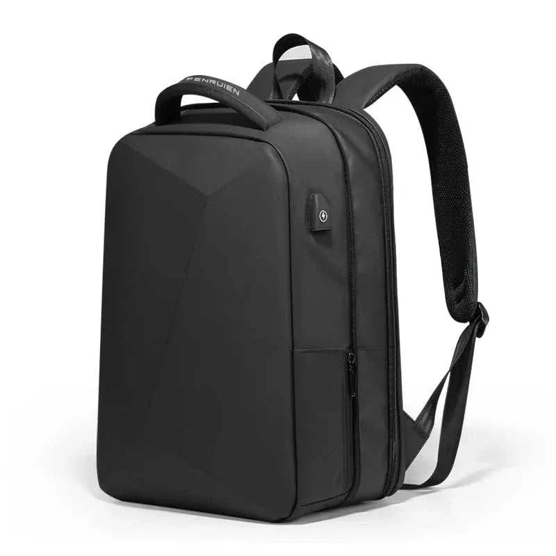 Anti-theft laptop backpack with TSA lock, USB charging port, and sleek design for secure travel.