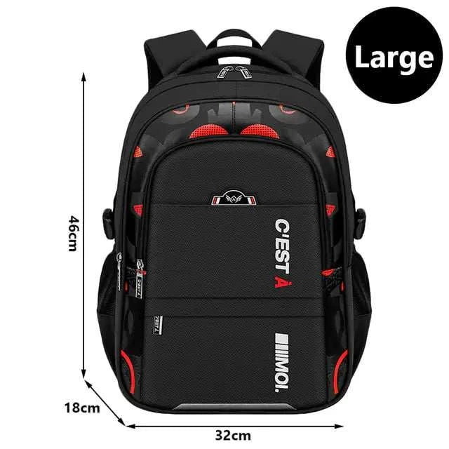 Large Teenager School Bag with orthopedic design, high-quality Oxford fabric, and sleek solid pattern, perfect for school and travel.