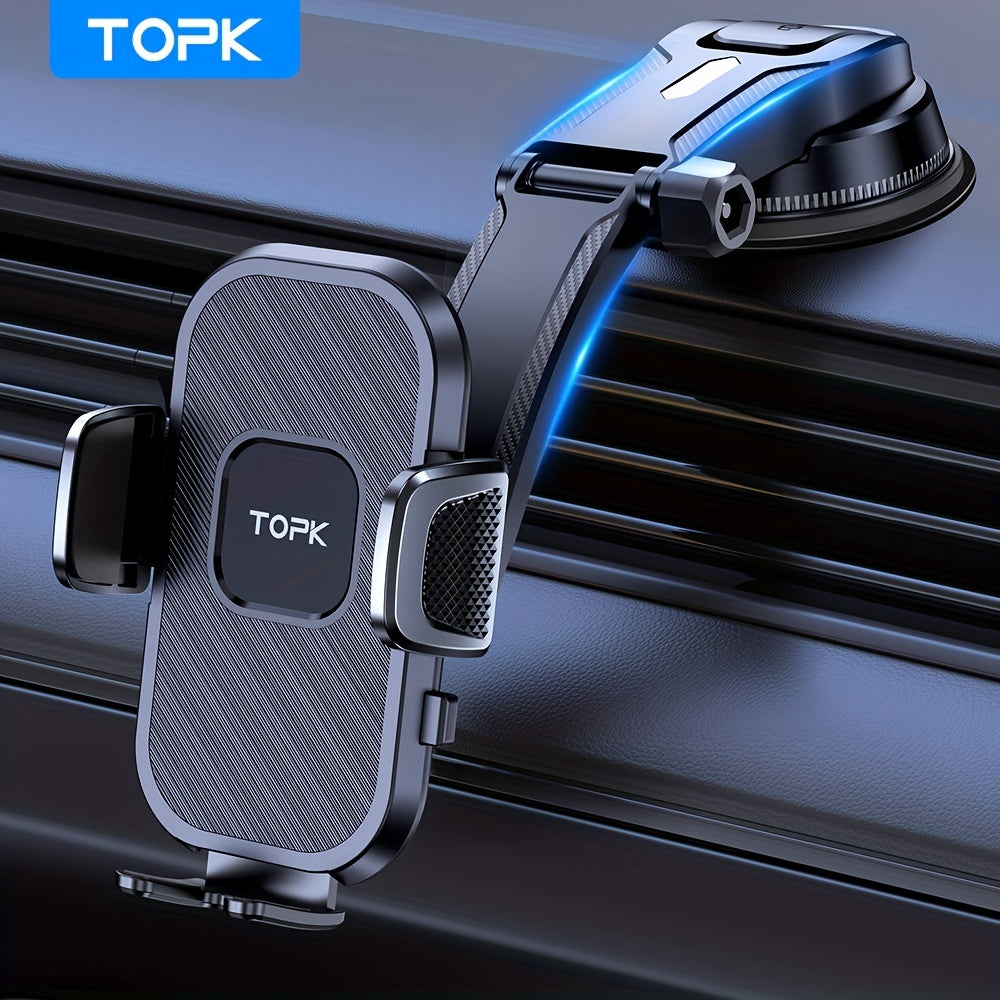 TOPK D38C Car Phone Holder Mount Upgraded Adjustable Horizontally And Vertically Cell Phone Holder For Car Dashboard Compatible With All Phones