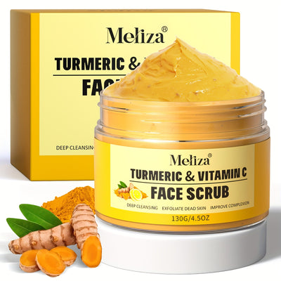 1pc Vitamin C And Turmeric Face Scrub Cream Organics Microdermabrasion Facial Scrub Exfoliating Cleansing Skin For Everyday