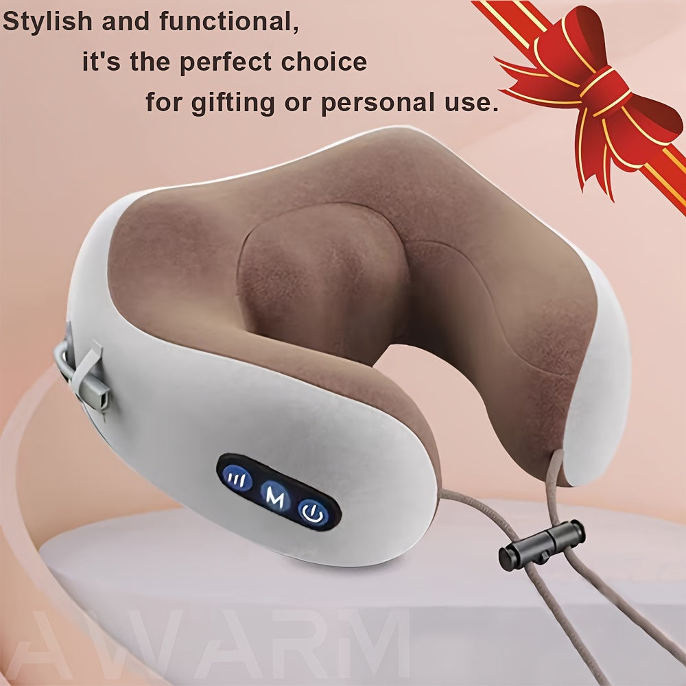 Electric Neck Massager Ushaped Massage Pillow Cervical And Neck Massager With Durable Memory Sponge Massage Pillow With Heat Deep Tissue Kneading For Relax Airplane Car Travel Office Home Holiday Gift Mothers Day Gift