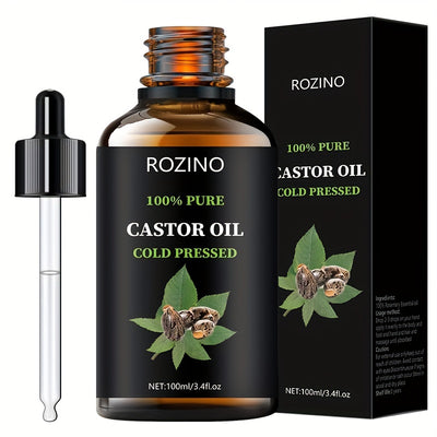 100ml Castor Oil For Hair Eyelashes And Eyebrows Castor Oil Cold Pressed Unrefined Essential Oil For Dry Hair Skin  Nails Care