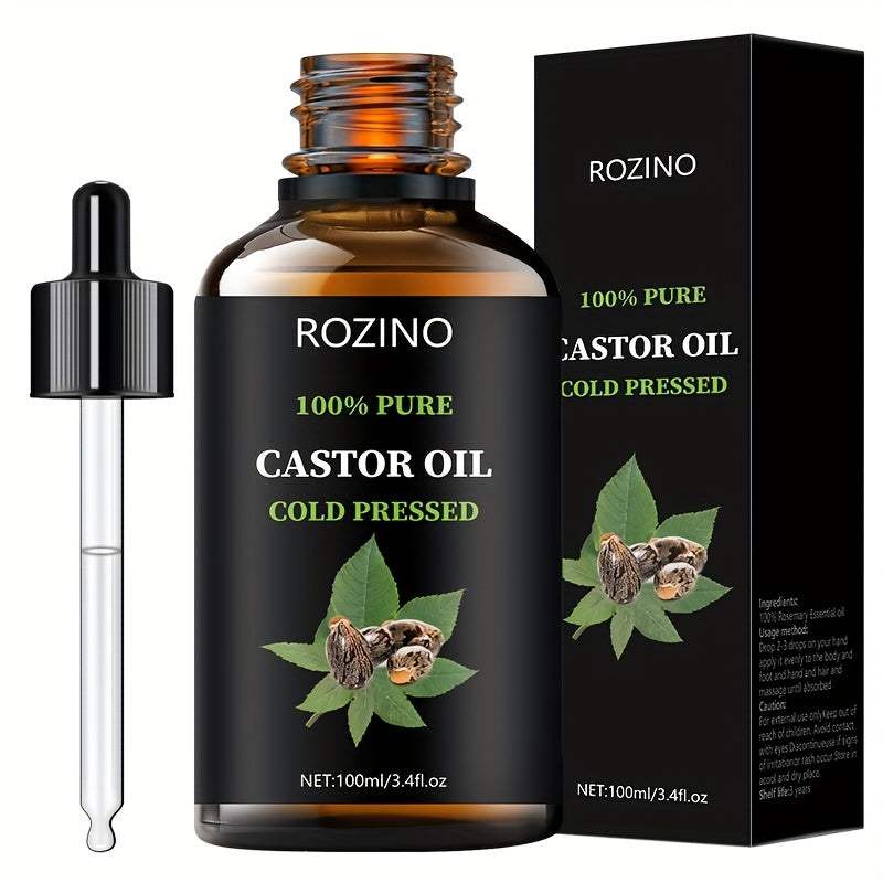 100ml Castor Oil For Hair Eyelashes And Eyebrows Castor Oil Cold Pressed Unrefined Essential Oil For Dry Hair Skin  Nails Care