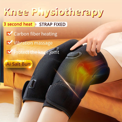 1pc Heating Knee Massager Knee Elbow 2in1 Heating Vibration Massager Portable Hot Compress Massager Relieve Joint Pressure Suitable For Office Study Etc