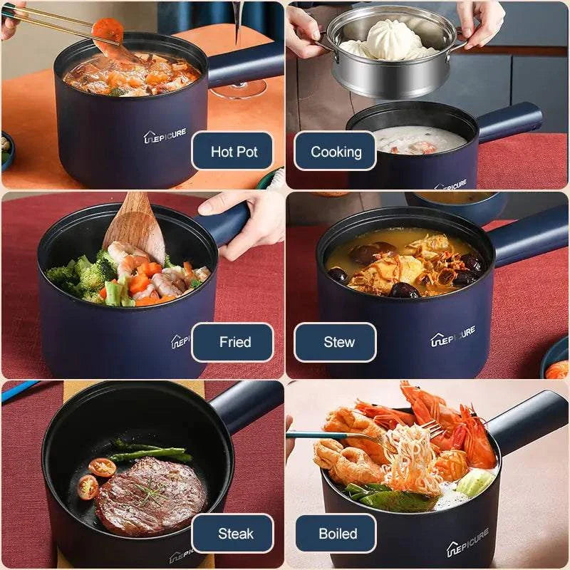 Multifunction Cooker with versatile cooking options: hot pot, steaming, frying, stewing, steak, and boiling.