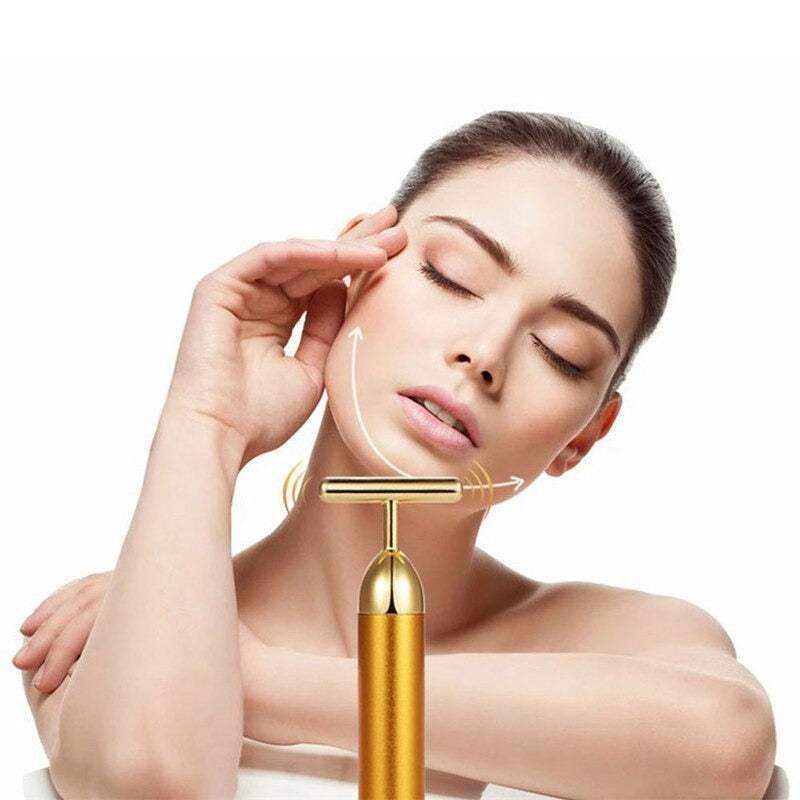 24K Gold Facial Roller MassagerExpress Global Mart  Beauty rollerIntroducing the Gold-Plated Germanium T-Bar: Your Key to Radiant, Rejuvenated Skin!
Experience the magic of vibration massage therapy with our cutting-edge T-Bar, de24K Gold Facial Roller MassagerZendrop