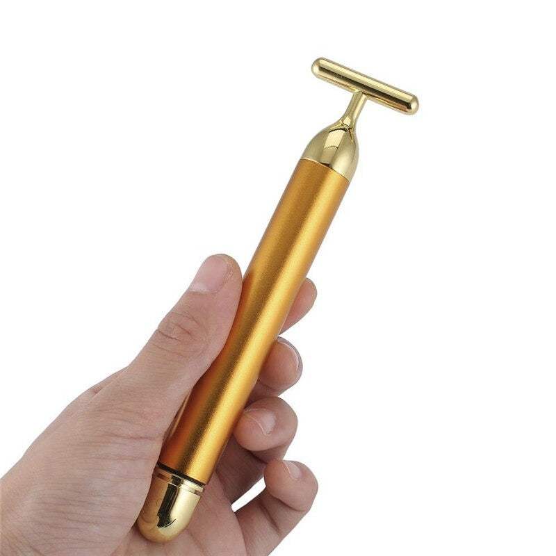 24K Gold Facial Roller MassagerExpress Global Mart  Beauty rollerIntroducing the Gold-Plated Germanium T-Bar: Your Key to Radiant, Rejuvenated Skin!
Experience the magic of vibration massage therapy with our cutting-edge T-Bar, de24K Gold Facial Roller MassagerZendrop